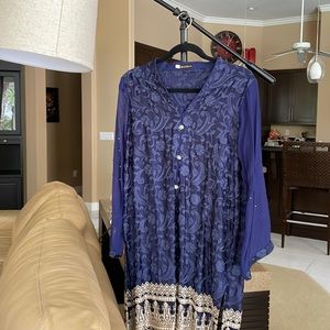 Midnight blue Agha noor shirt
